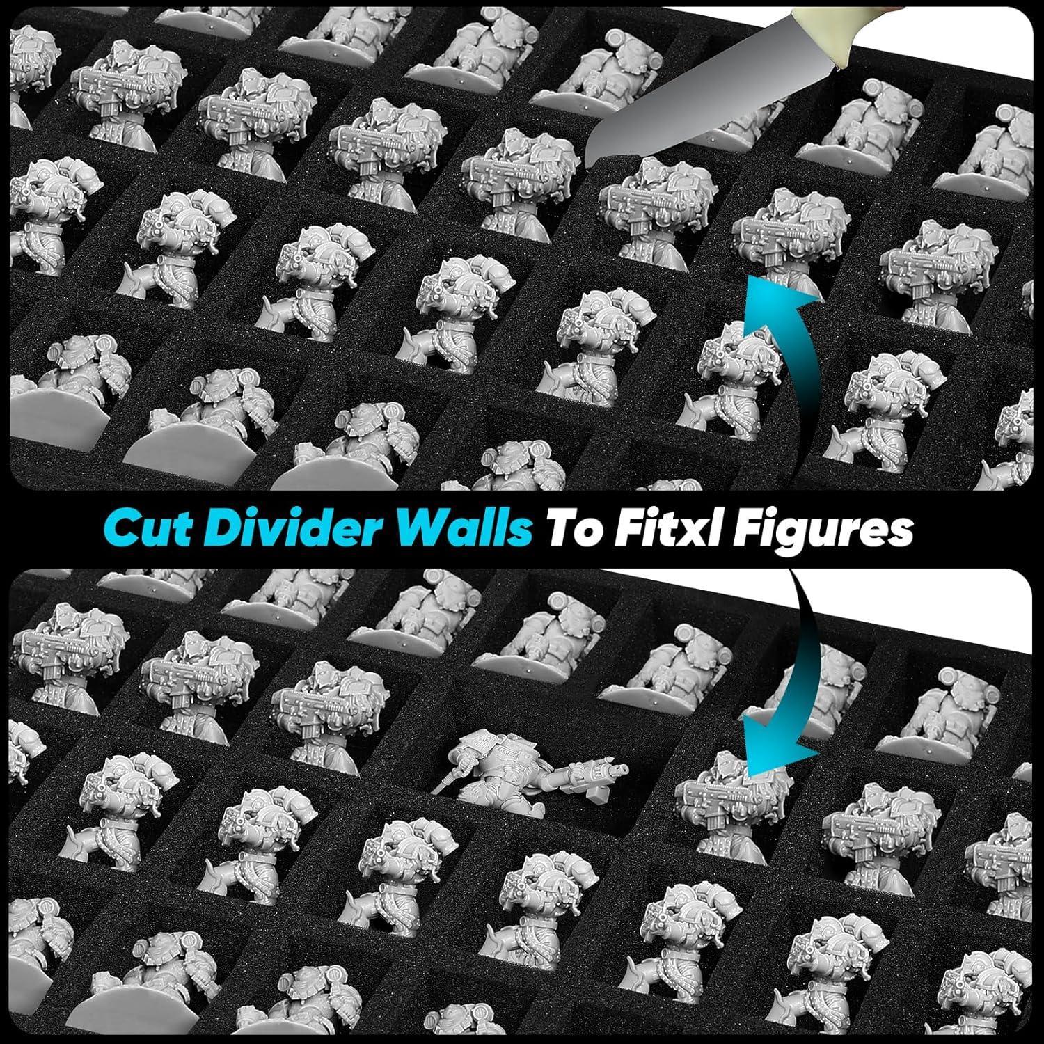 Caja de Transporte de Miniaturas Madcat 120 Ranuras Azul