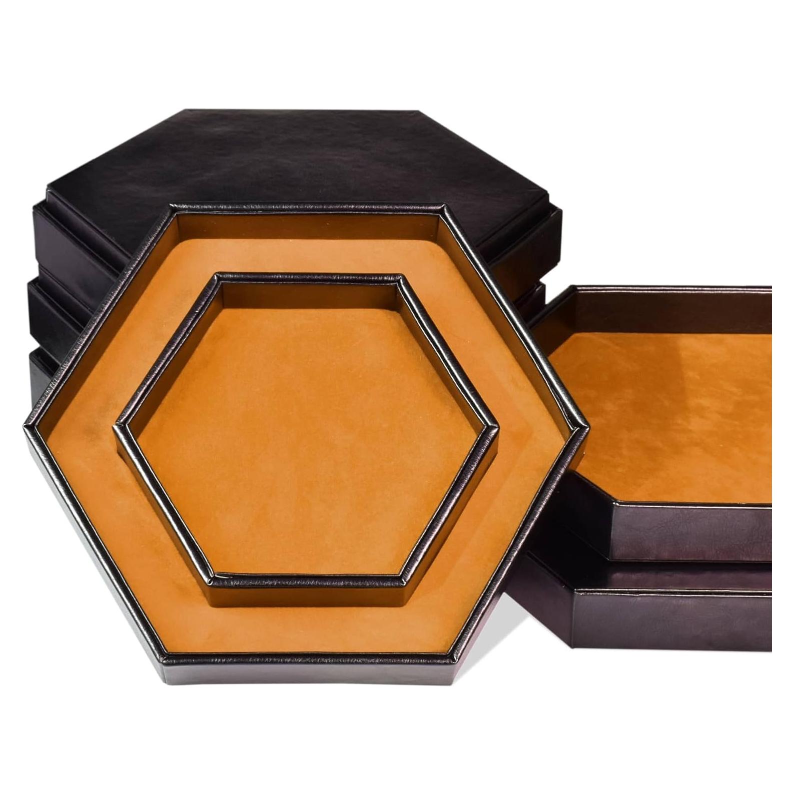 Bandeja de Dados 2 en 1 KSNDie Hexagonal Marrón 22.5x20cm