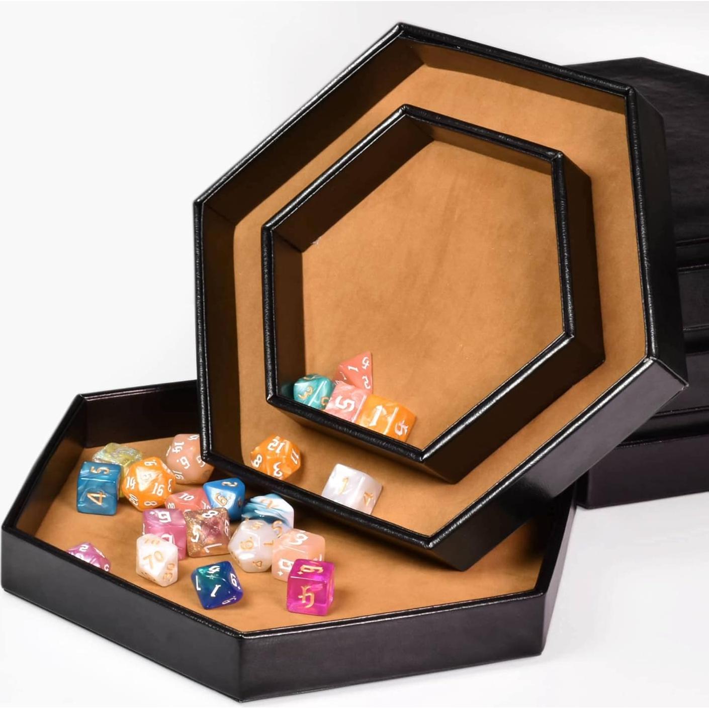 Bandeja de Dados 2 en 1 KSNDie Hexagonal Marrón 22.5x20cm