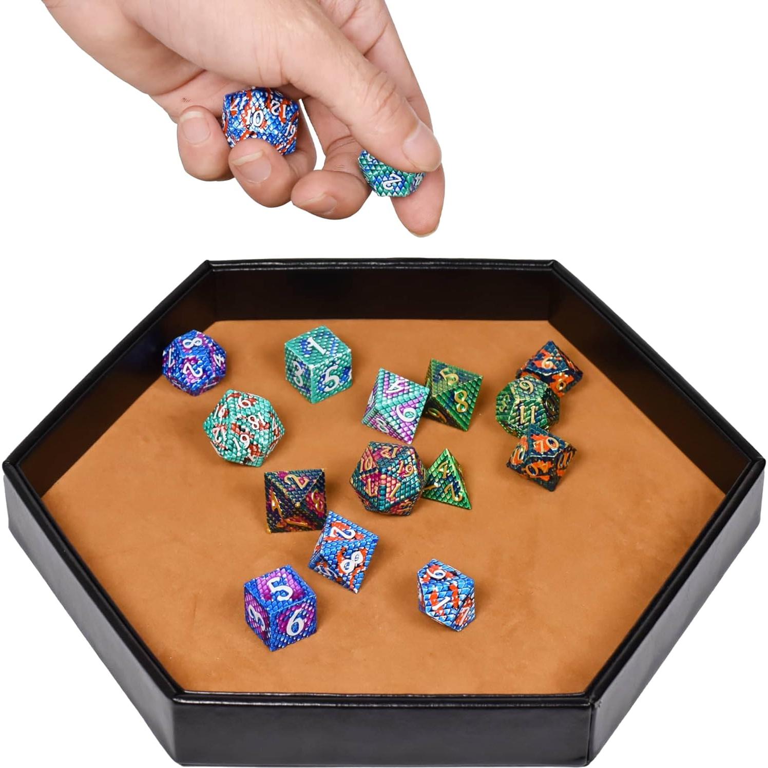 Bandeja de Dados 2 en 1 KSNDie Hexagonal Marrón 22.5x20cm