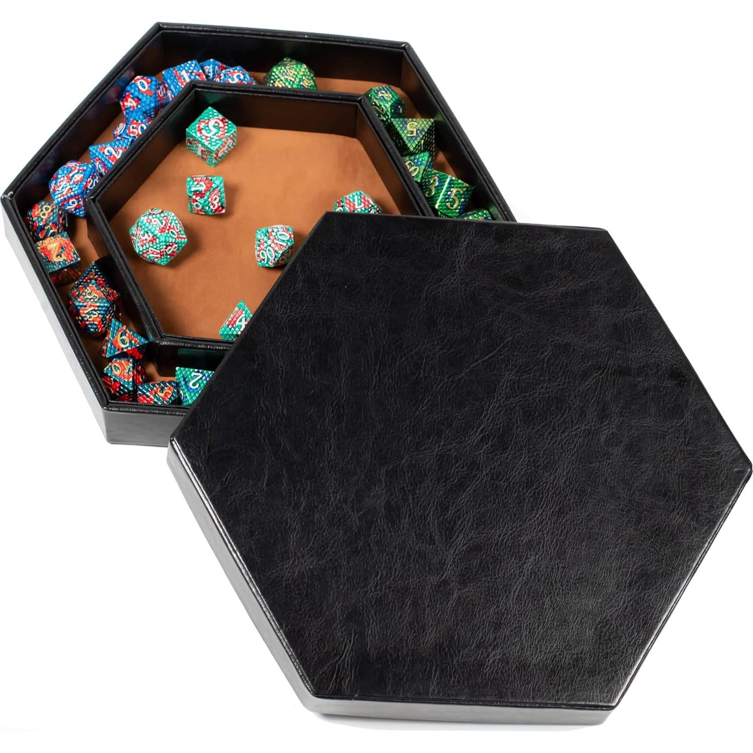 Bandeja de Dados 2 en 1 KSNDie Hexagonal Marrón 22.5x20cm