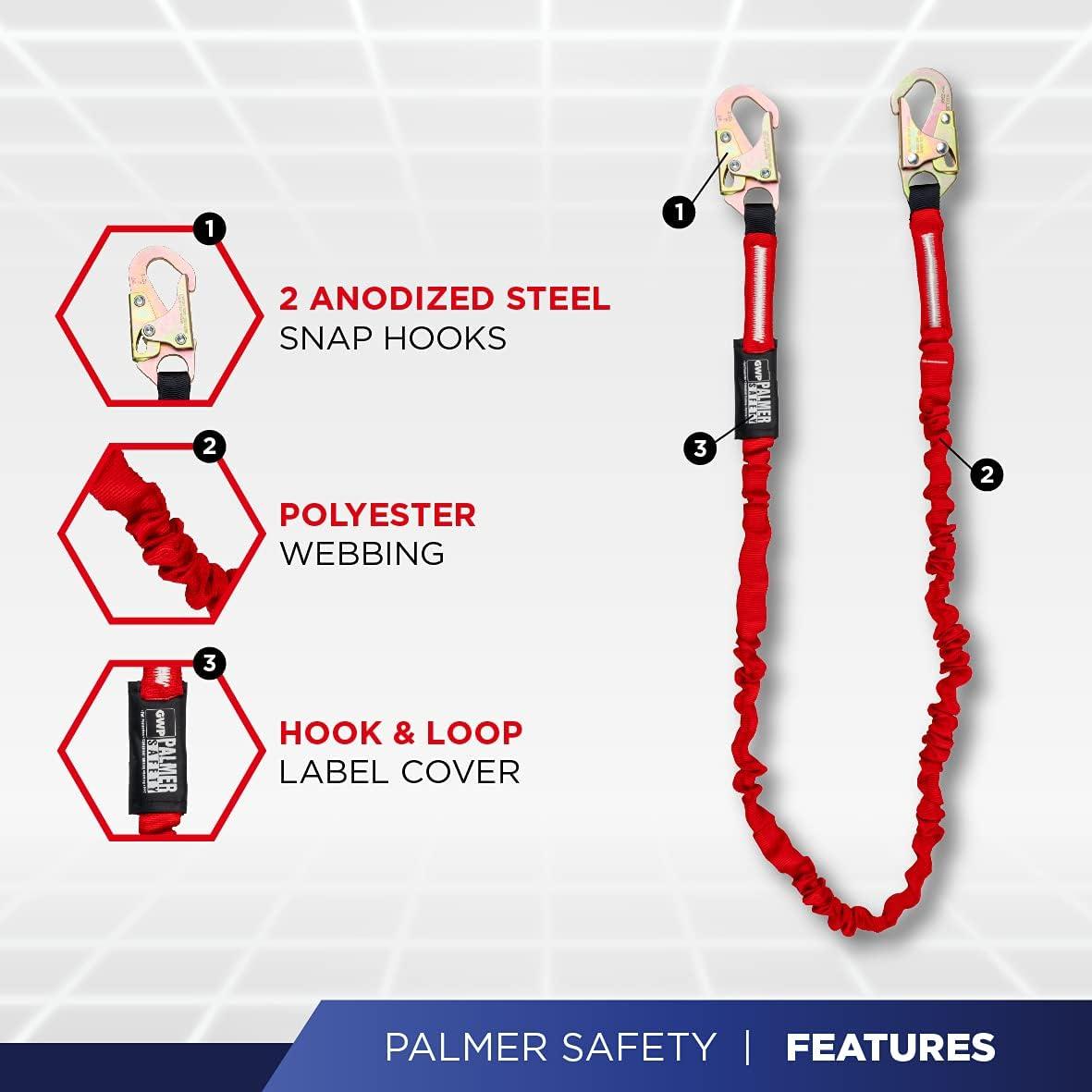 Lanyard de Seguridad Palmer Safety L121133 1.83 m con Ganchos