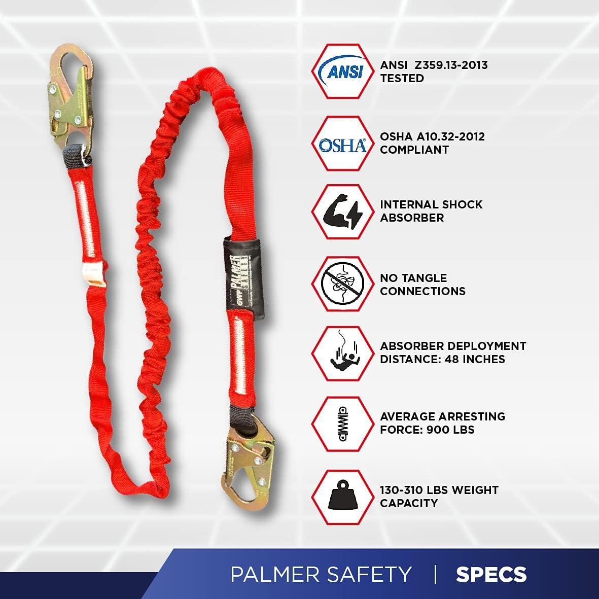 Lanyard de Seguridad Palmer Safety L121133 1.83 m con Ganchos