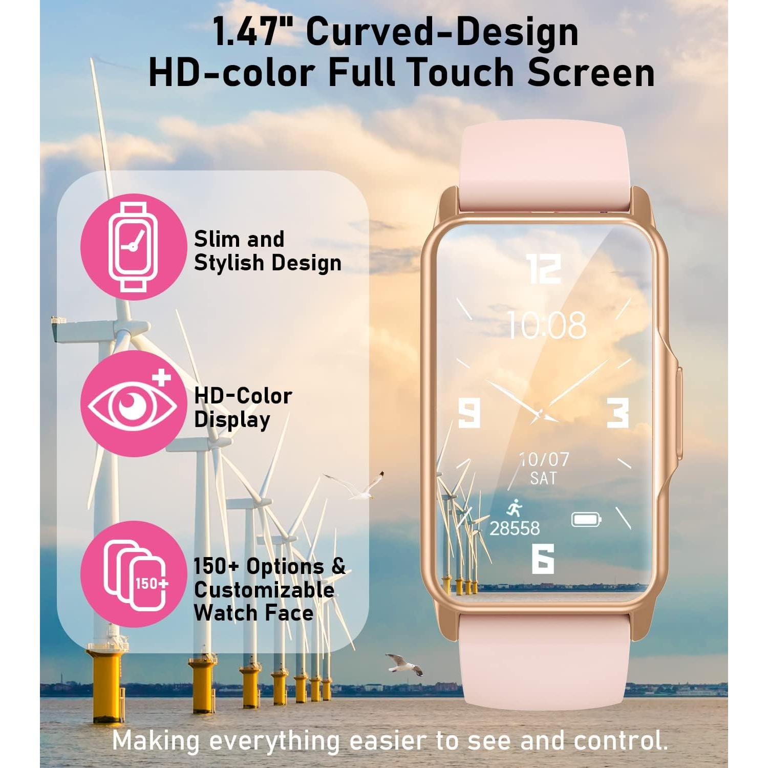 Reloj Inteligente Mindrose Fitness Rosa Dorado 1.47" HD IP68