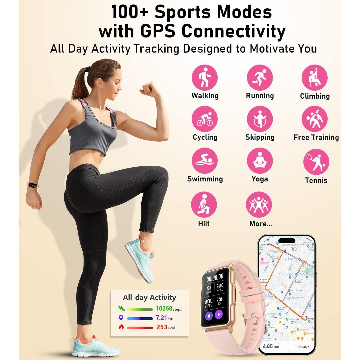 Reloj Inteligente Mindrose Fitness Rosa Dorado 1.47" HD IP68