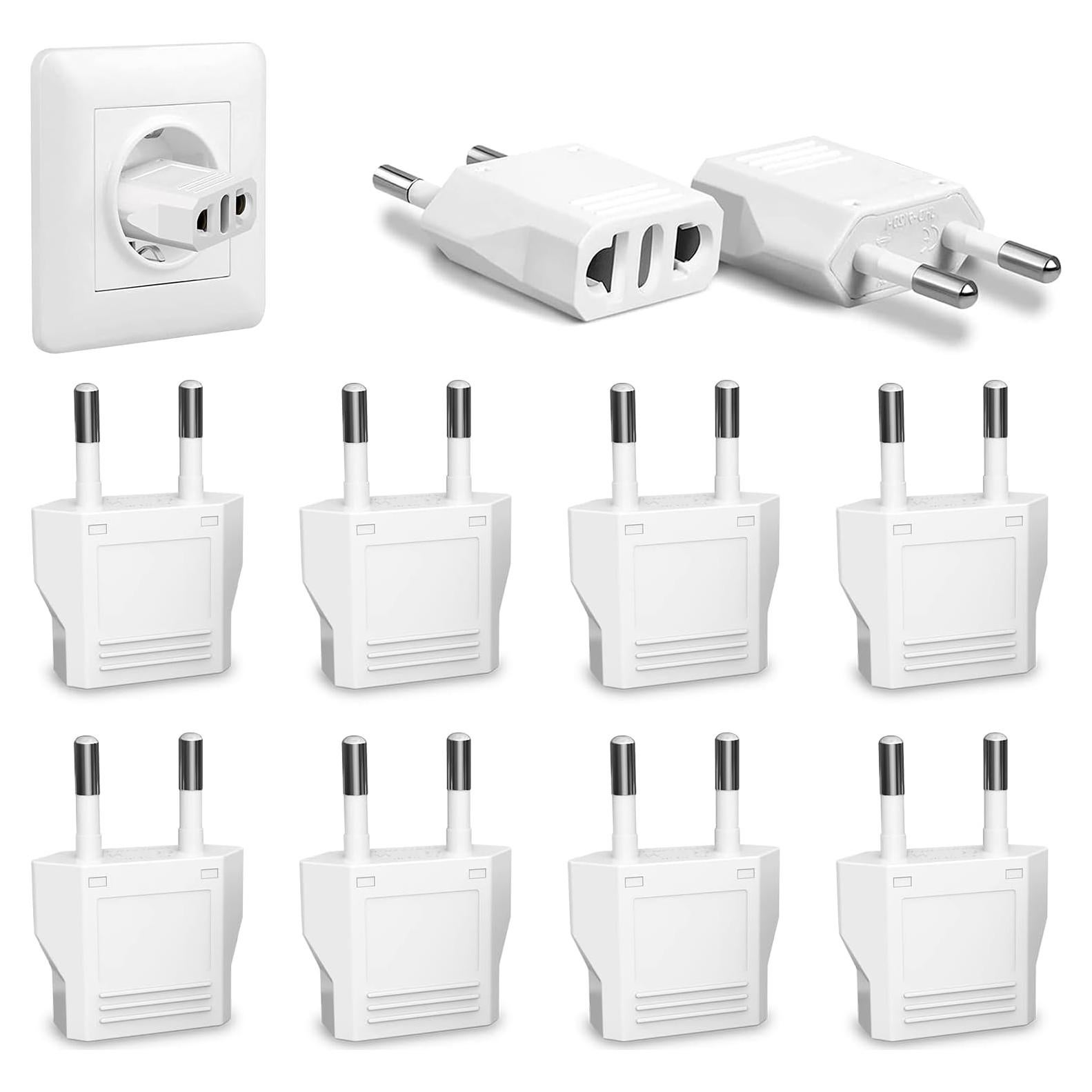 10 Adaptadores de Enchufe Tipo C MIKWOAB para Europa 220V