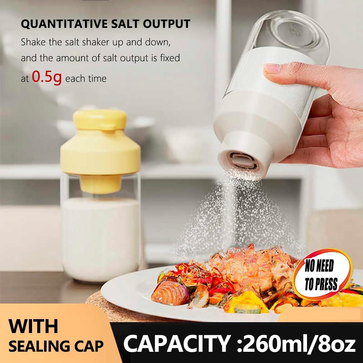 Salero Automático YAMKNICE de Vidrio 260ml Libre de BPA Gris