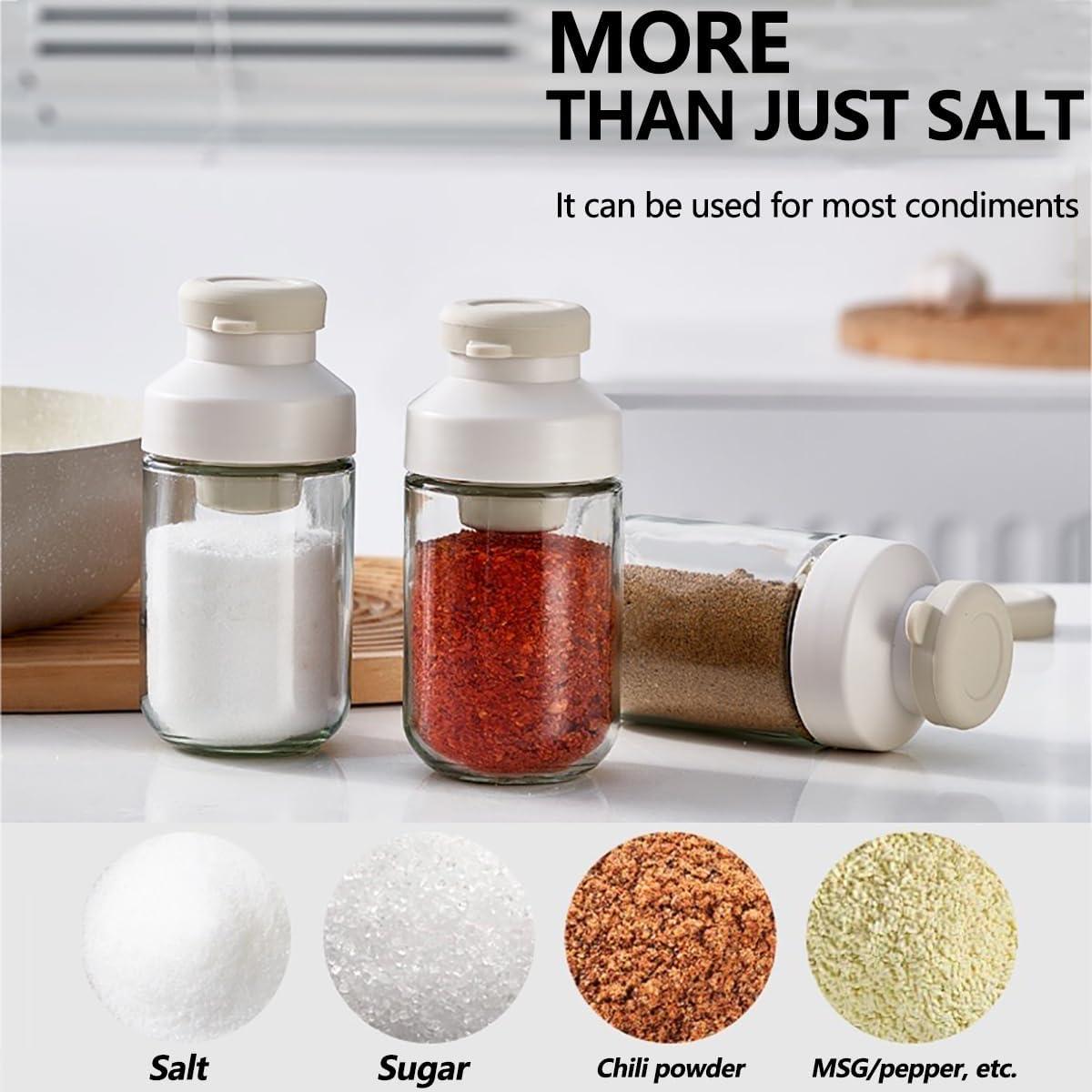 Salero Automático YAMKNICE de Vidrio 260ml Libre de BPA Gris