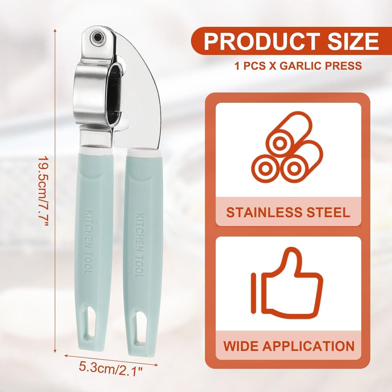 Prensa de Ajo uxcell 19.5 cm Acero Inoxidable Azul