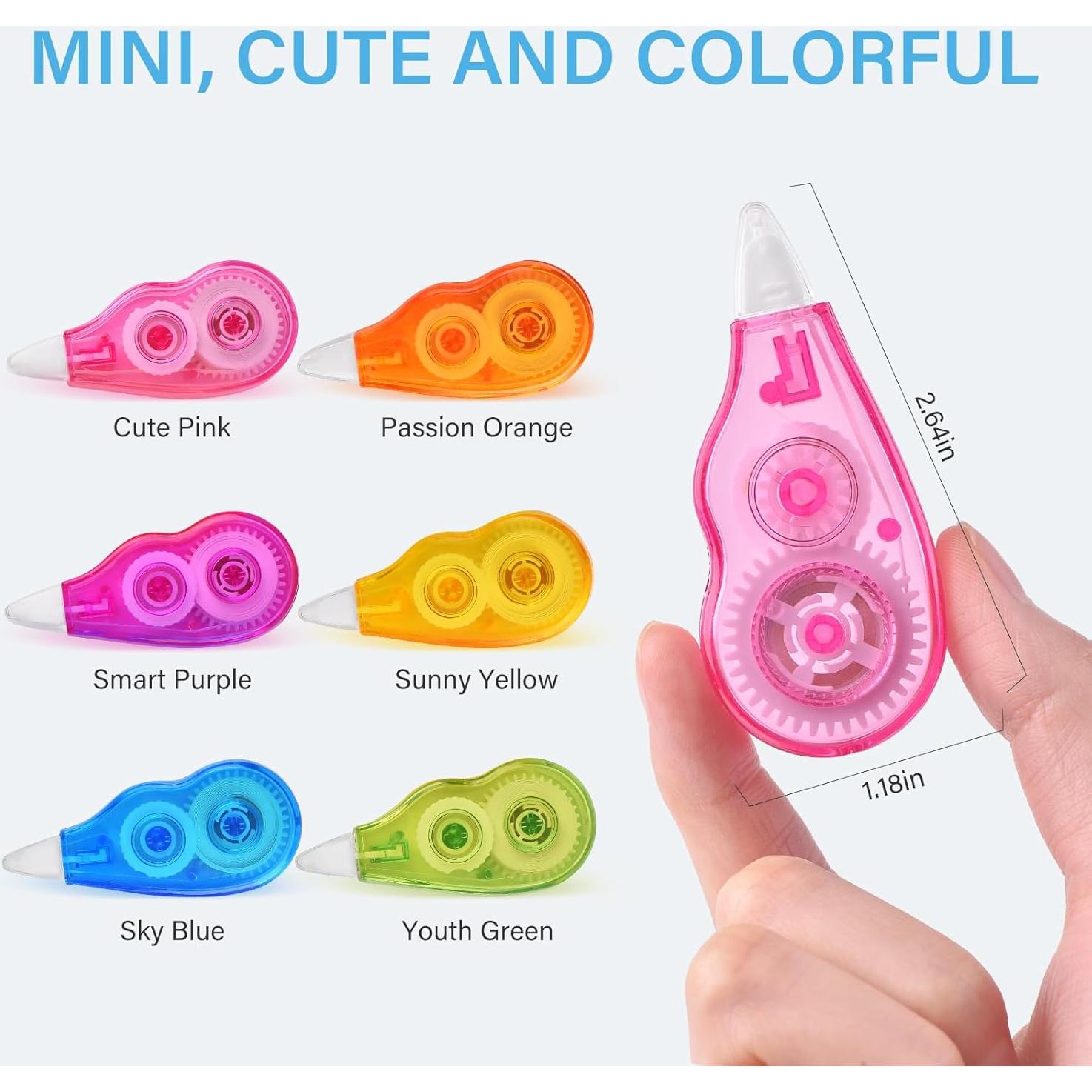 Cinta Correctora Mini WISOPTUS 6 Piezas Colores Variados