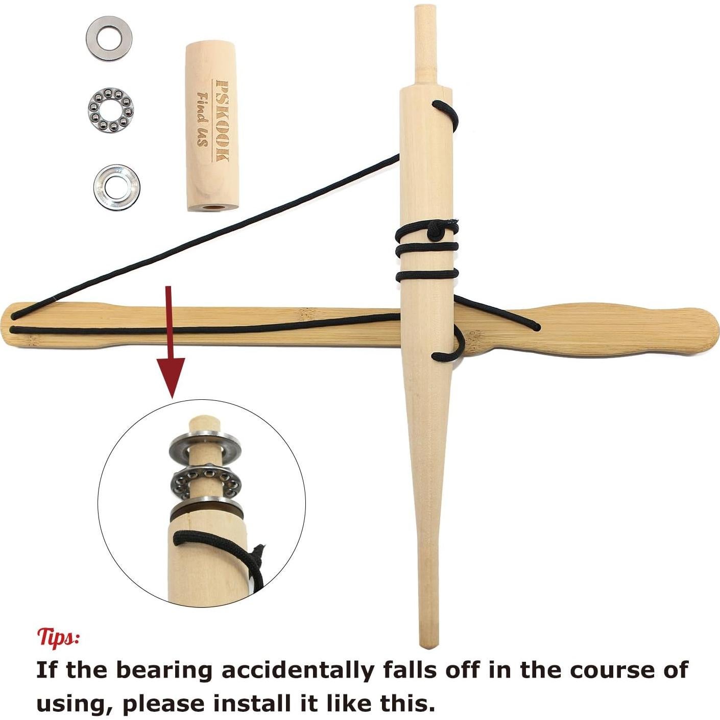 Kit de Inicio de Fuego PSKOOK con Taladro de Arco, Madera