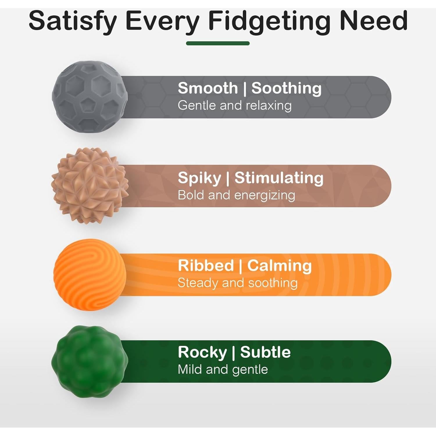 Pelotas Antiestrés Ednzion - 4PCS Silicona Magnética Táctil