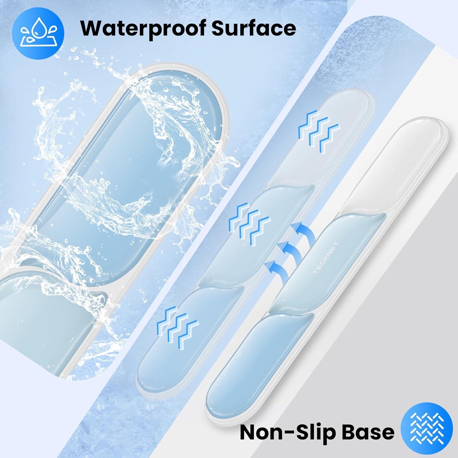 Reposapiés de Gel Ergonómico Tecknet Azul para Teclado y Mouse