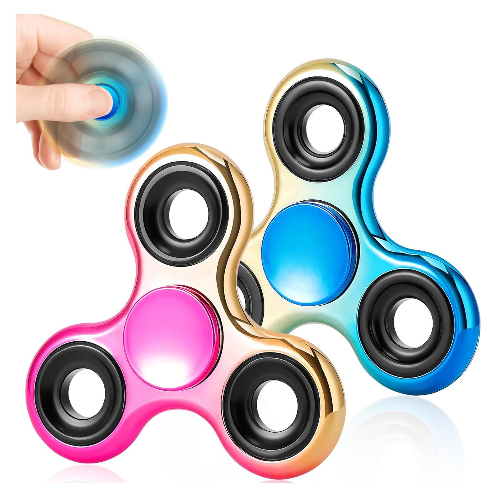 Paquete de 2 Fidget Spinners Navideños FIGROL para Alivio de Estrés