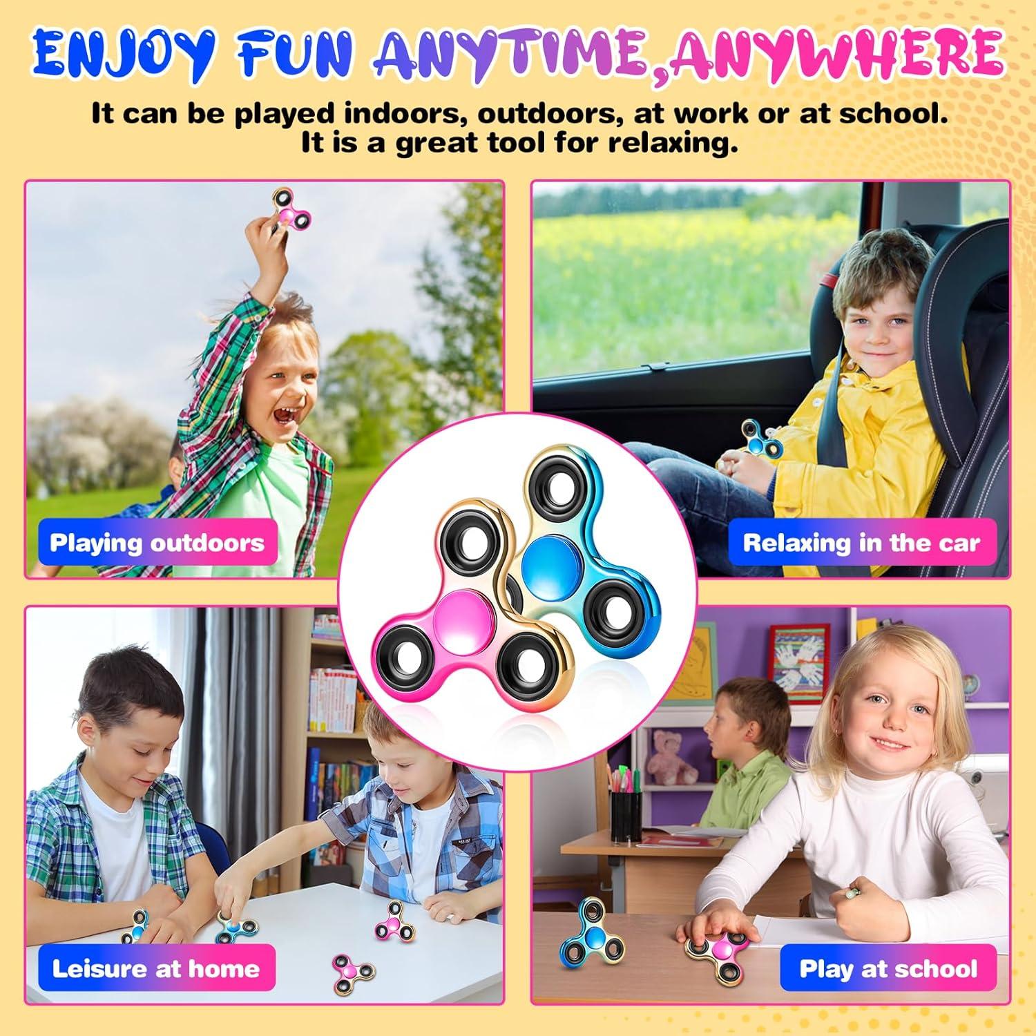 Paquete de 2 Fidget Spinners Navideños FIGROL para Alivio de Estrés