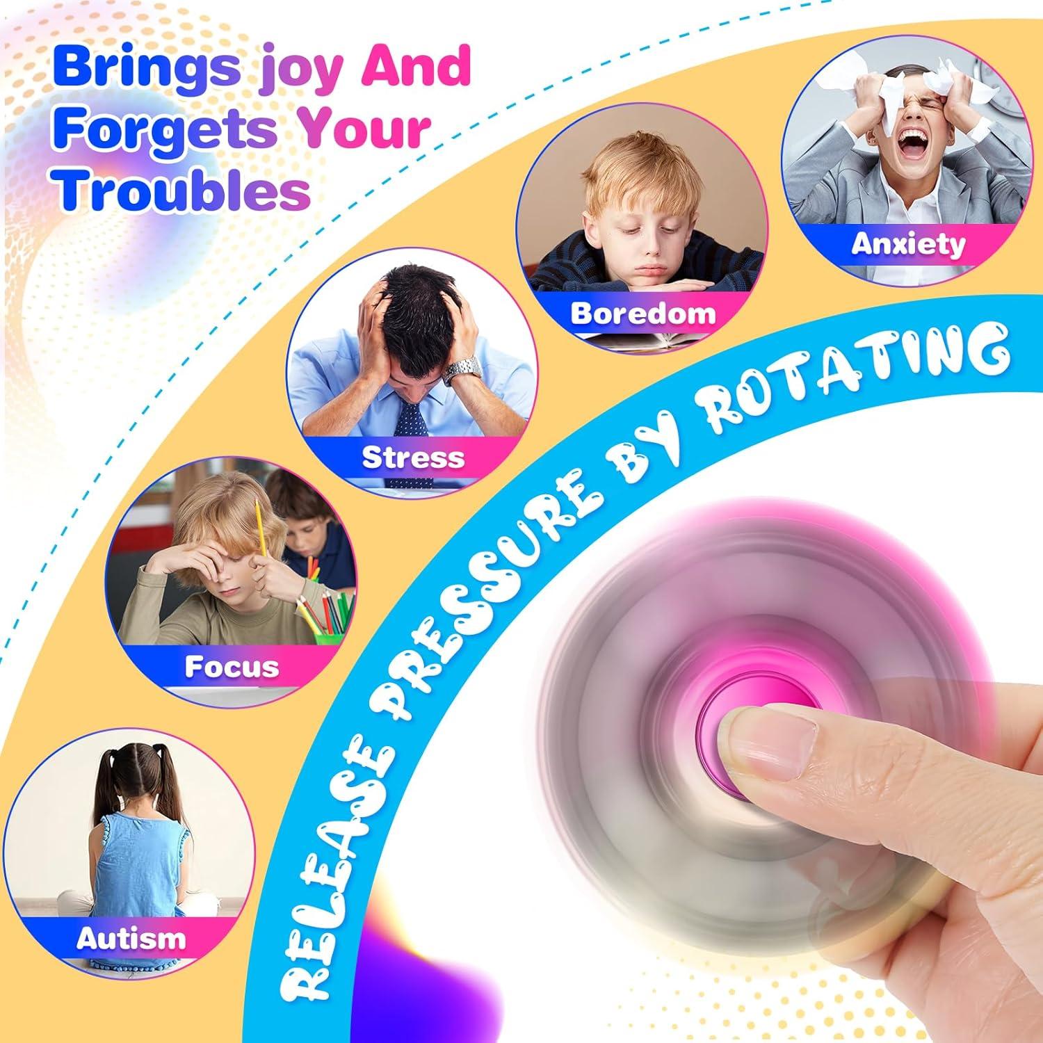 Paquete de 2 Fidget Spinners Navideños FIGROL para Alivio de Estrés