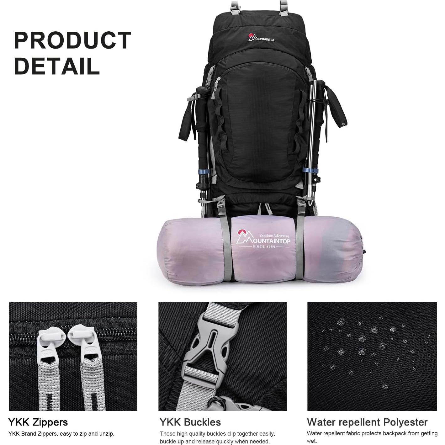 Mochila MOUNTAINTOP 80L para Senderismo y Camping