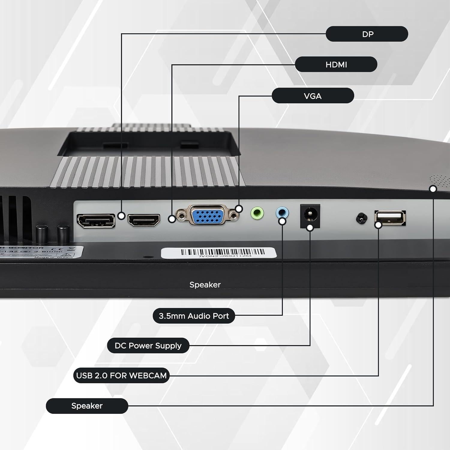 Monitor Empresarial 23.8" SKitphrati Full HD 120Hz con Webcam
