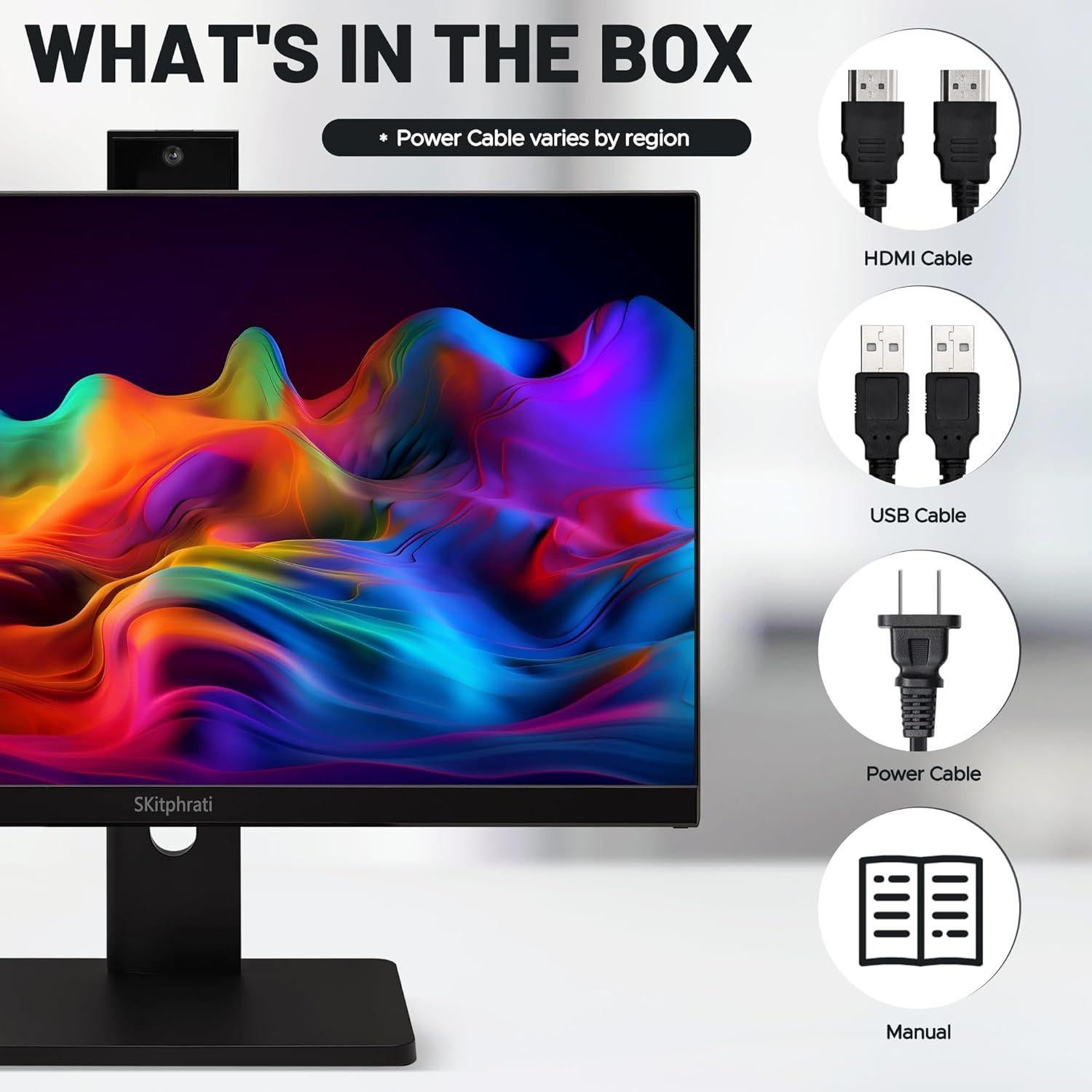 Monitor Empresarial 23.8" SKitphrati Full HD 120Hz con Webcam