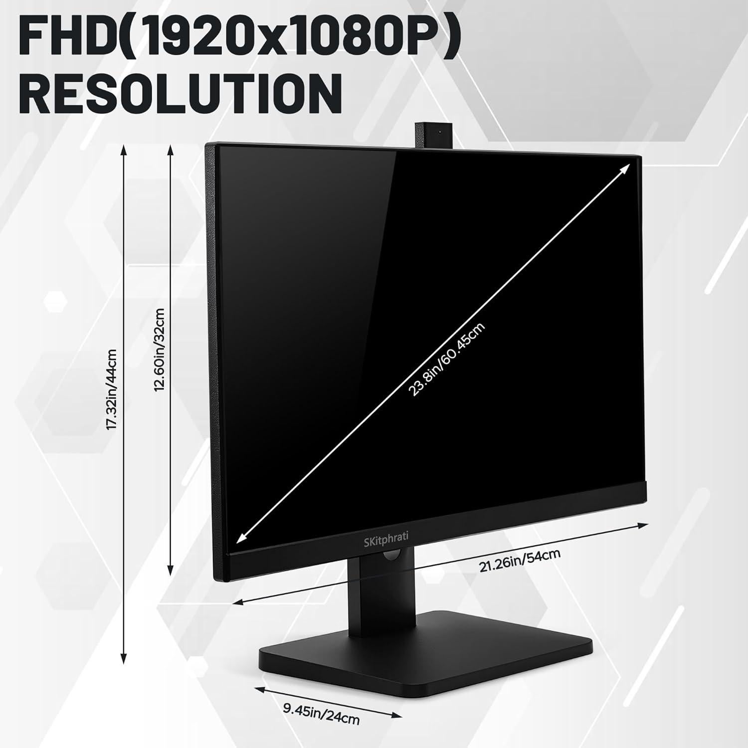 Monitor Empresarial 23.8" SKitphrati Full HD 120Hz con Webcam