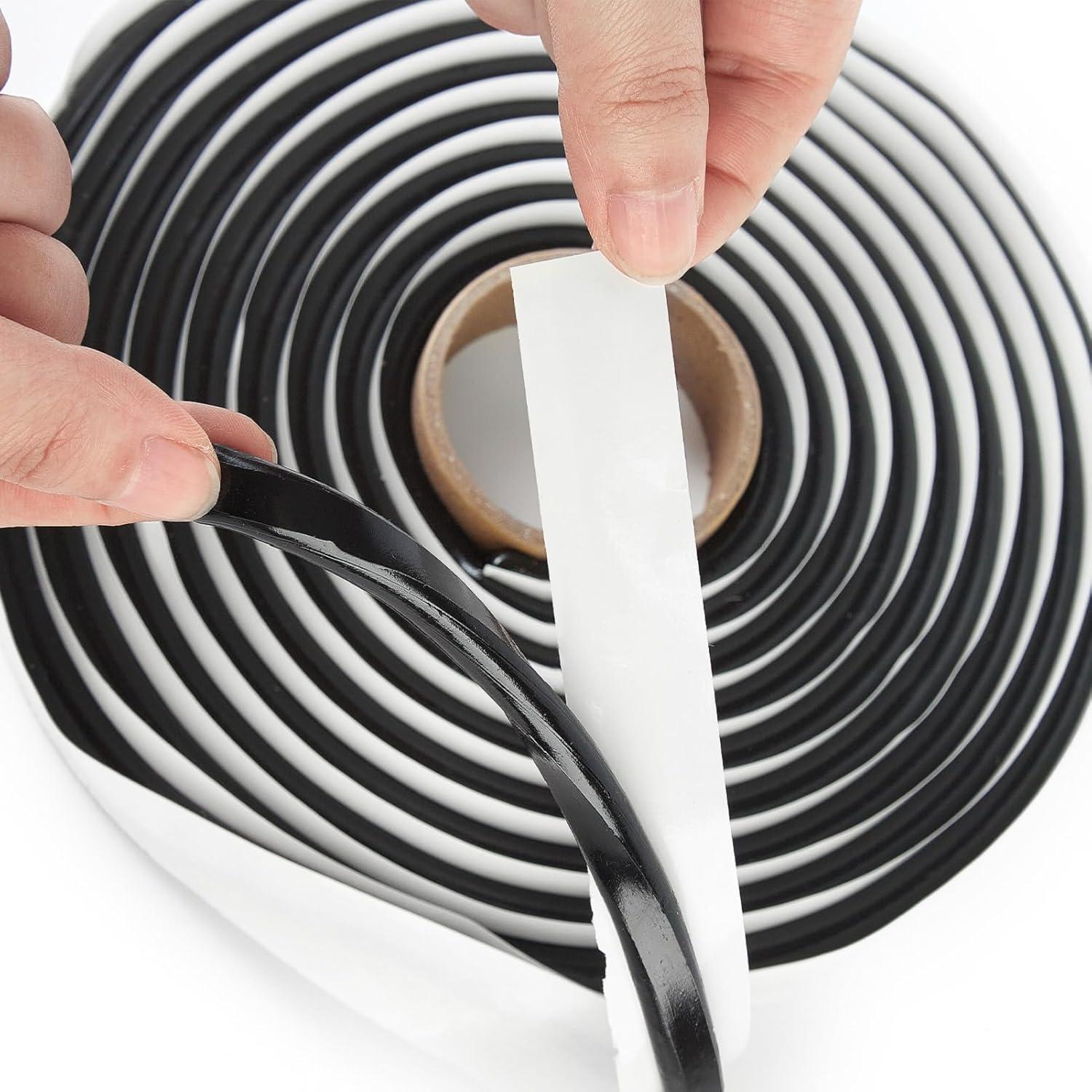 Cinta de Sellado Butílica Negra QDiShi 13m x 8mm Impermeable