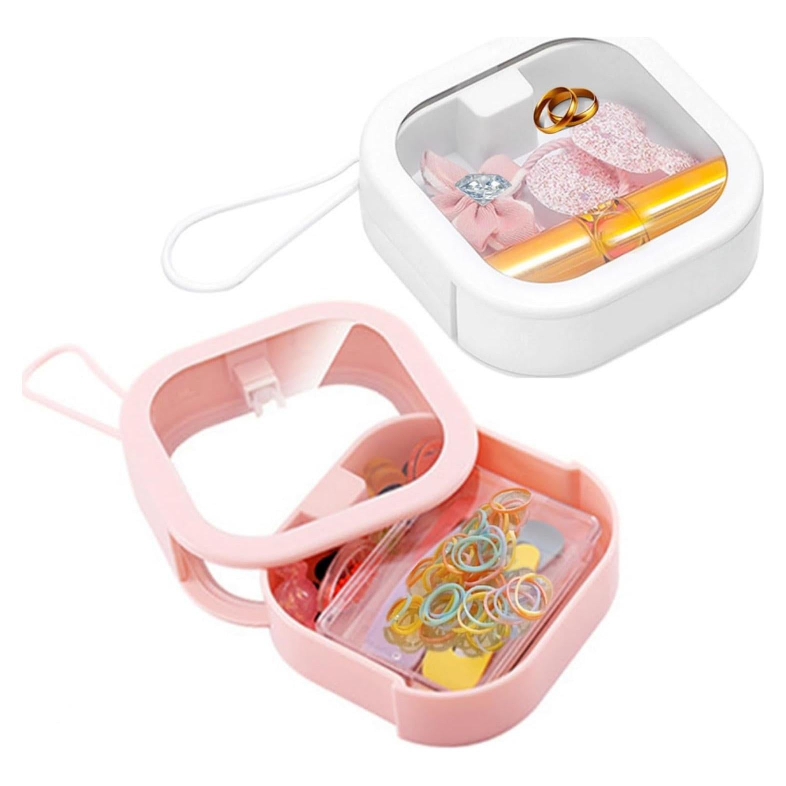 Organizador de Lazos de Cabello REVAXUP 2pcs Rosa y Blanco