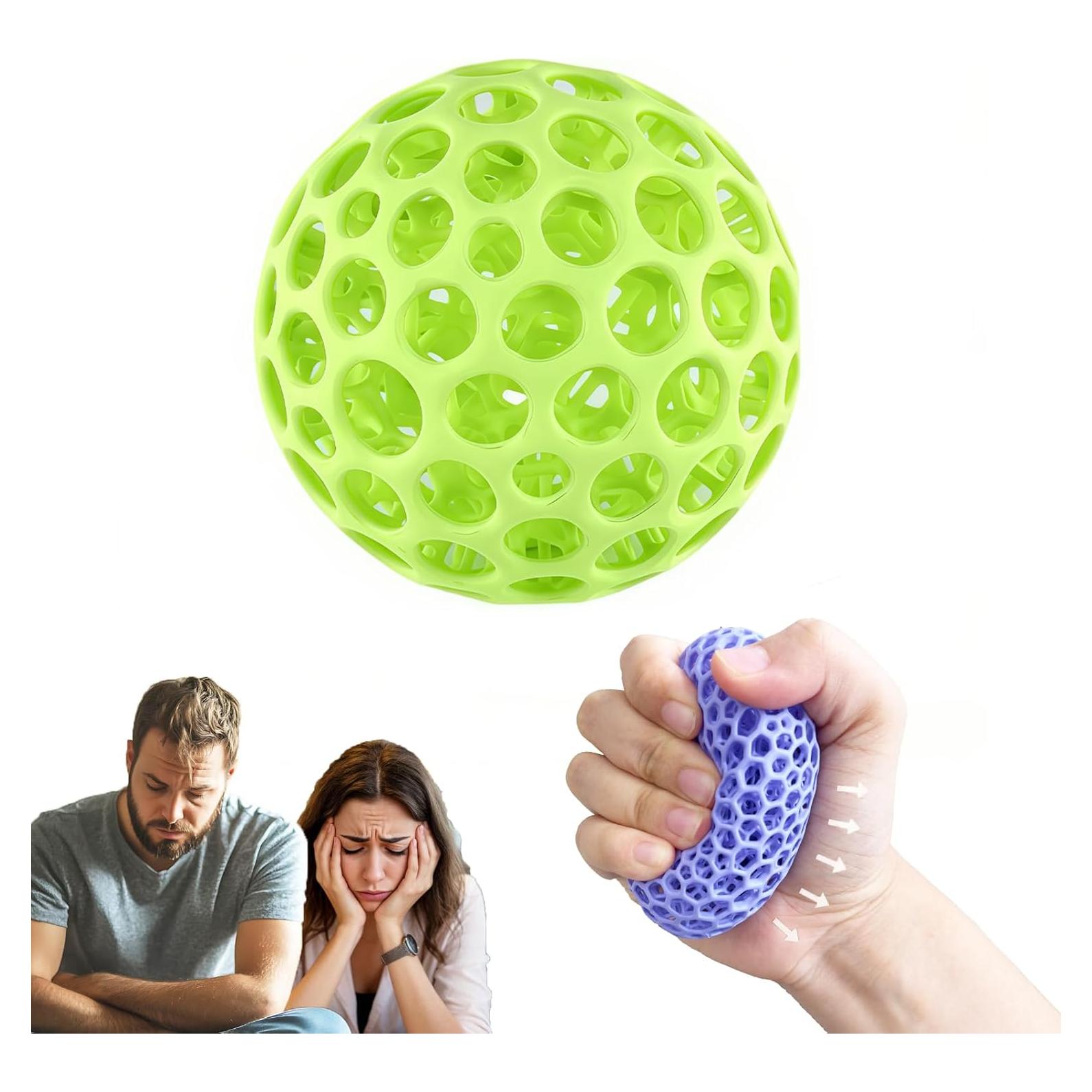 Entrenador de Fuerza de Agarre Antiestrés 3D Verde 1 Pc