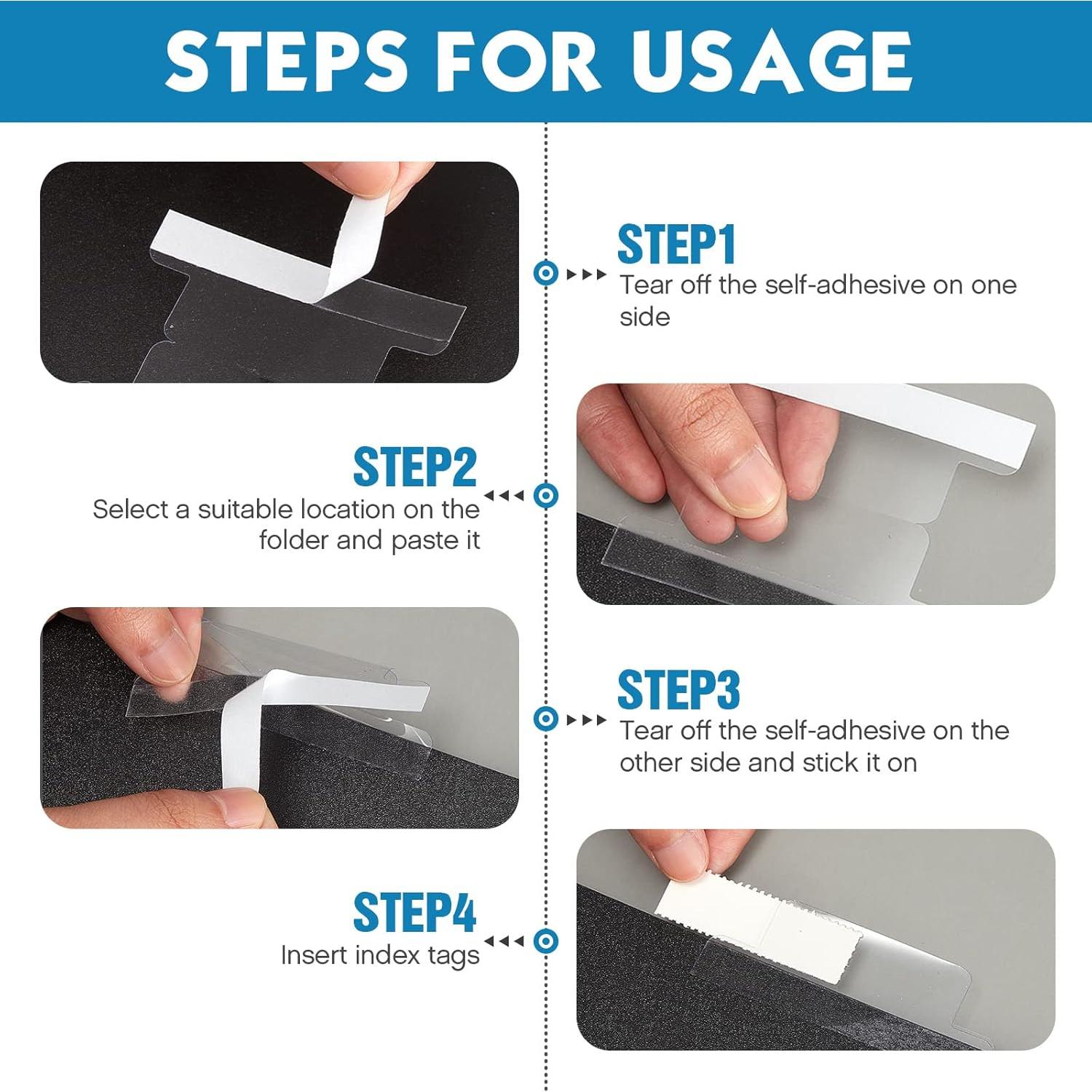 Pestañas Autoadhesivas Gueevin 50 Piezas 2.54x0.86 cm