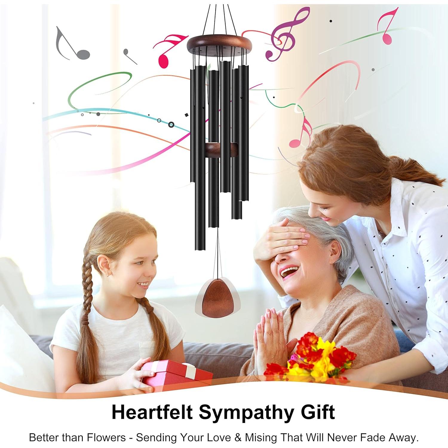 Campanas de Viento Bursvik 94 cm Aluminio Negro 2 Paquete