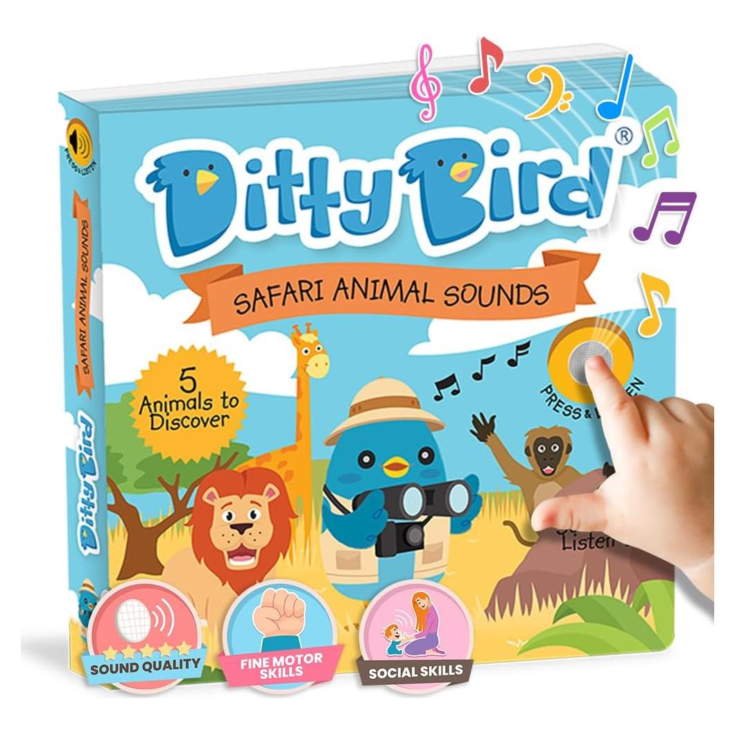 Libro Musical Ditty Bird Safari para Niños 1-4 Años
