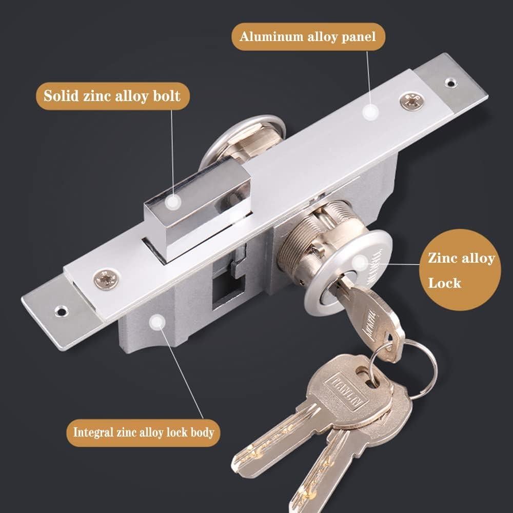 Cerradura de Mortaja WANLIAN para Puertas de Escaparate 16x2.3cm