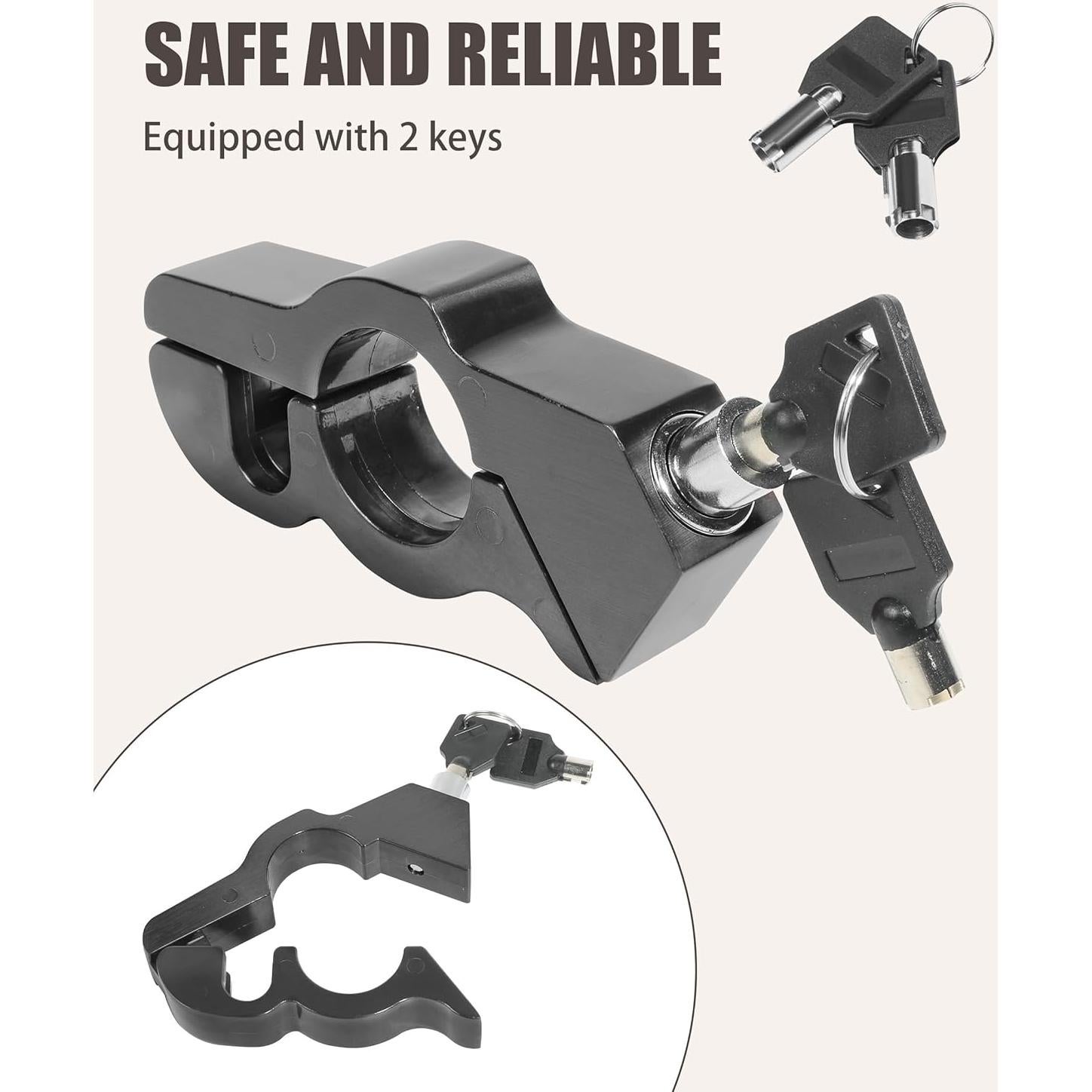 Cerradura Antirrobo para Motocicleta RACOONA 3.81 cm Negra