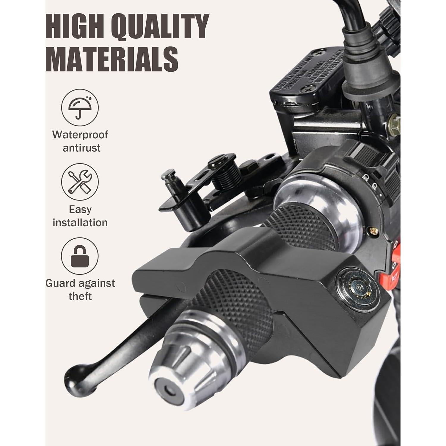 Cerradura Antirrobo para Motocicleta RACOONA 3.81 cm Negra