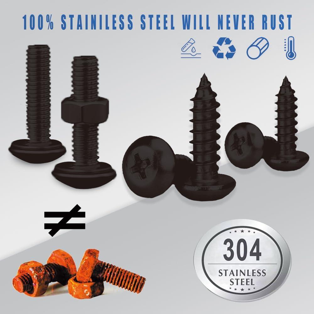 Tornillos de Placa de Matrícula Antirrobo Middrivr M6 Acero Inoxidable