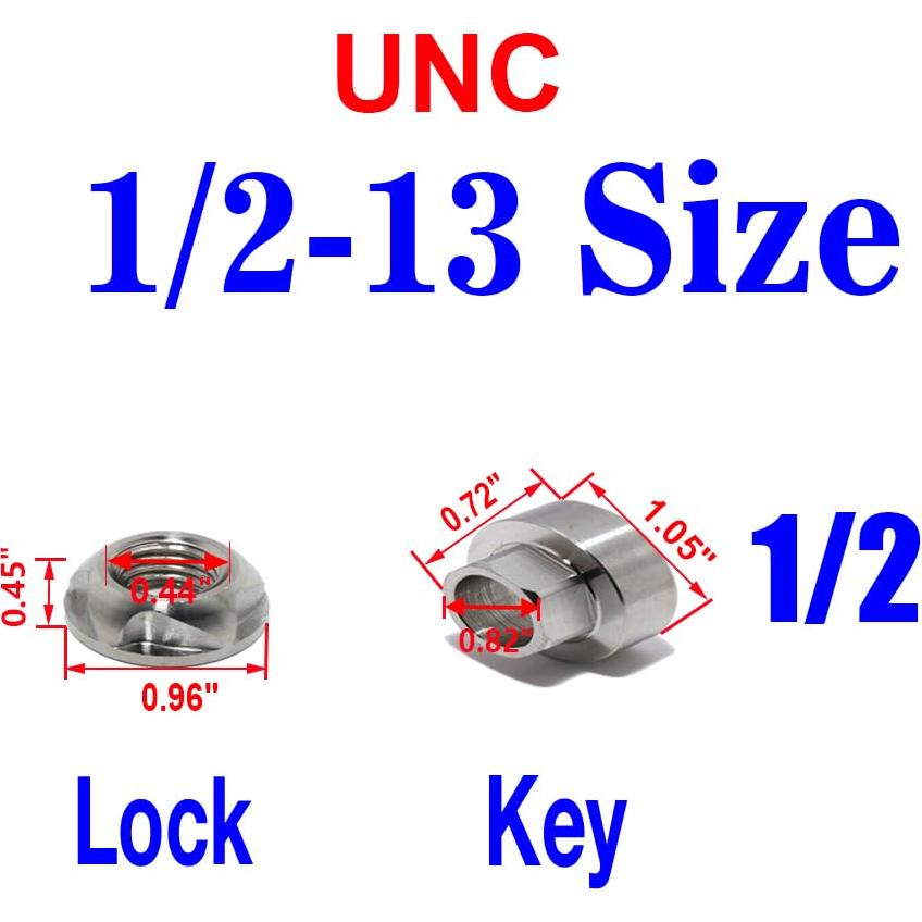 Tuercas de bloqueo antirrobo VOSANTU 1/2-13 Acero Inoxidable