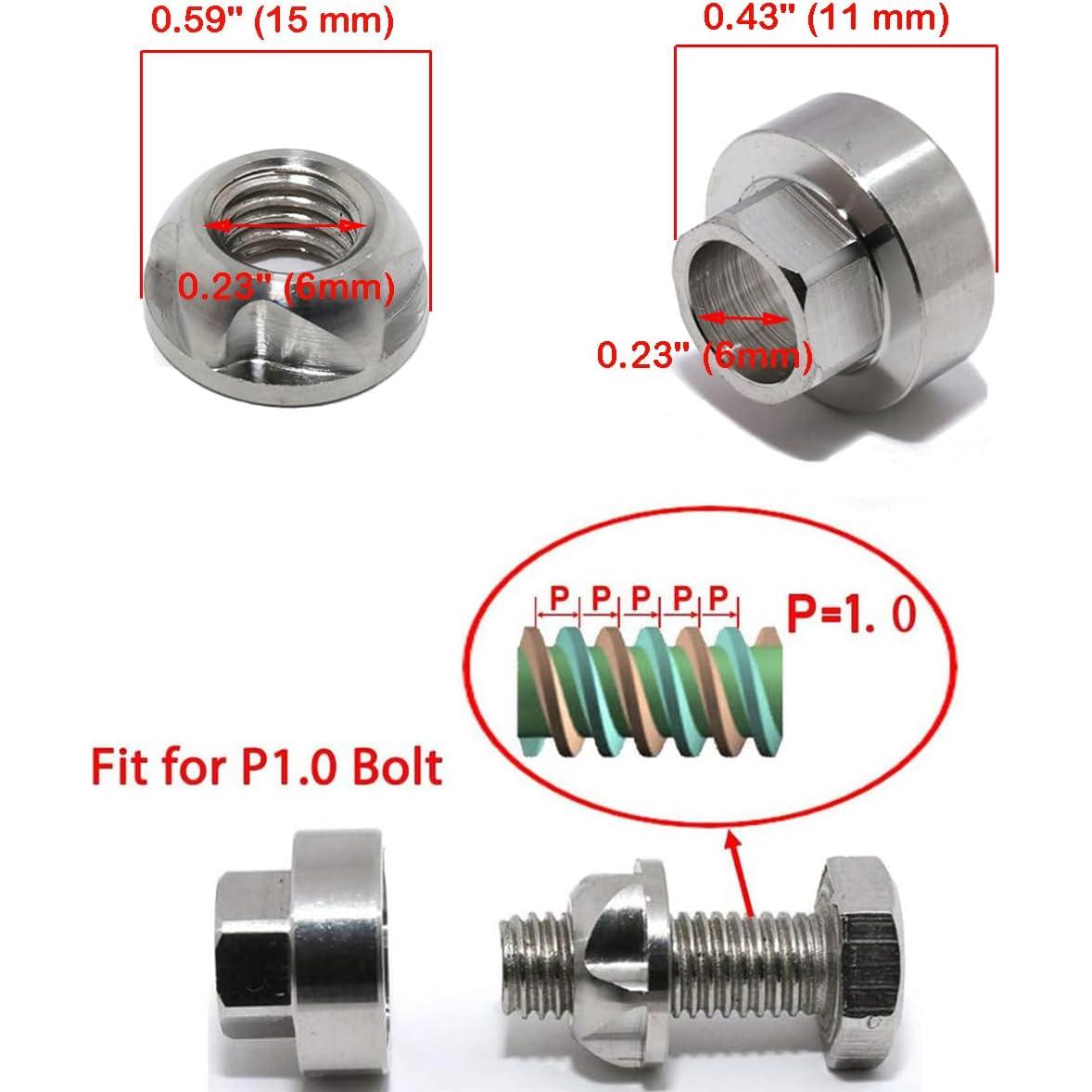 Kit de Tuercas Antirrobo M6 Lightronic de Acero Inoxidable 316