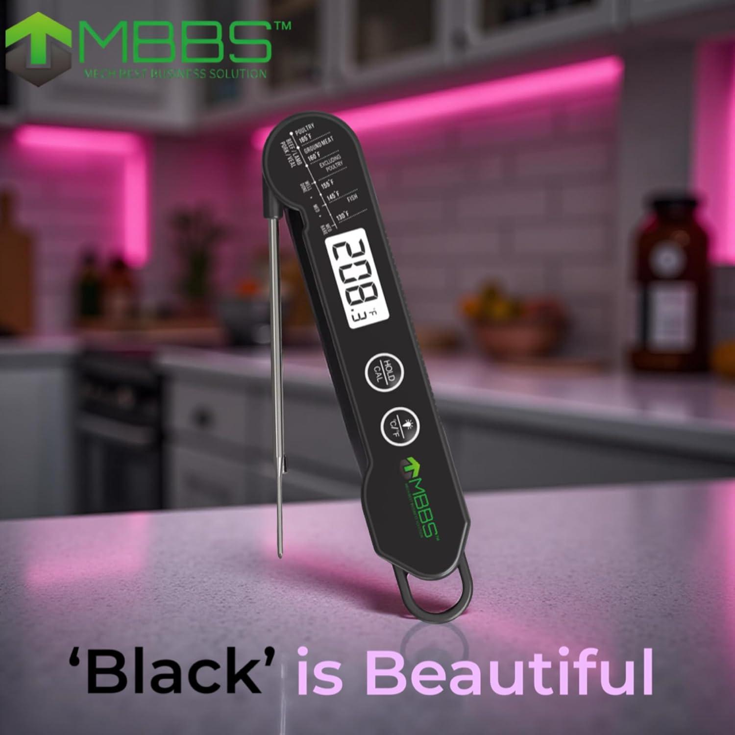 Termómetro de Carne Digital MBBS DT-90 Negro Impermeable