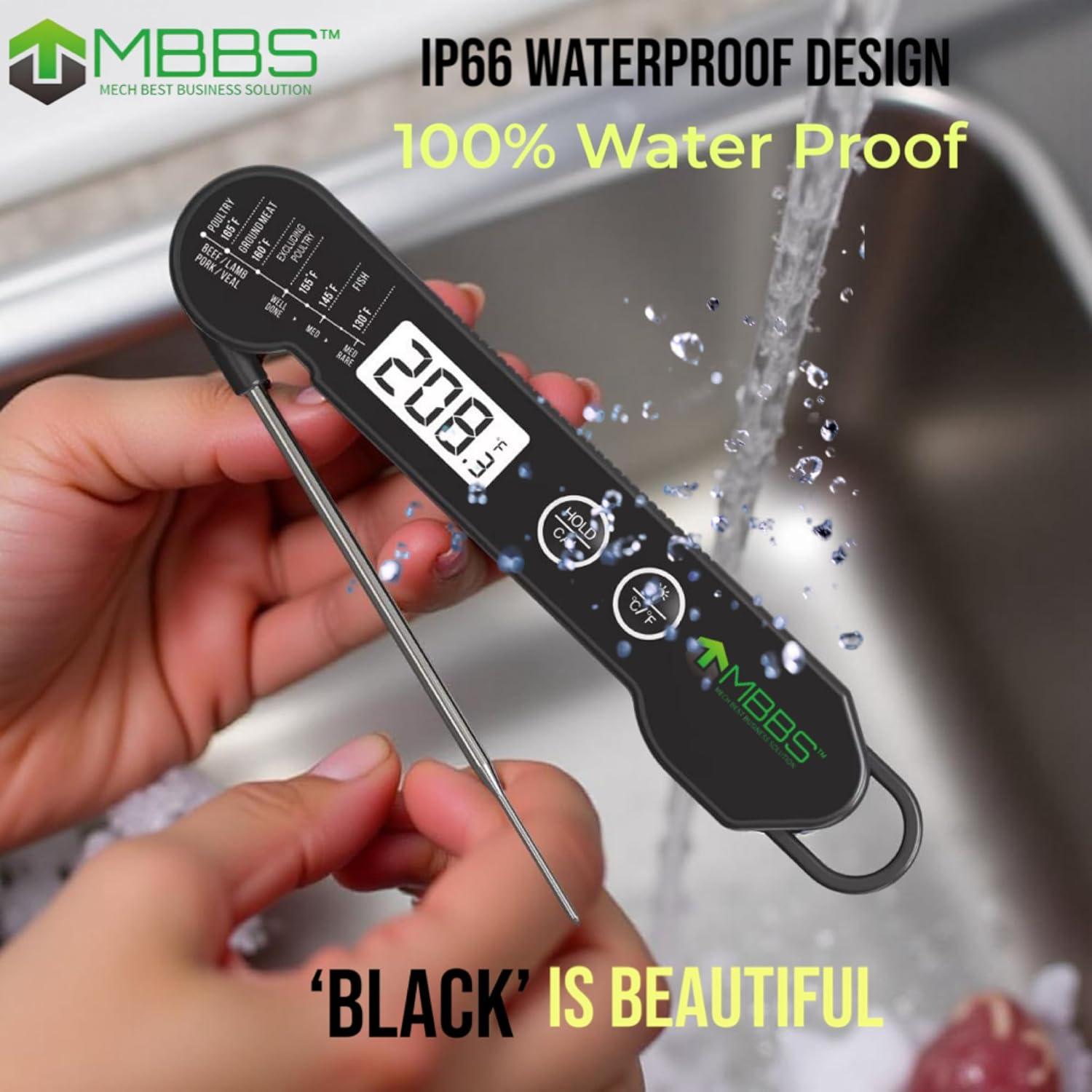 Termómetro de Carne Digital MBBS DT-90 Negro Impermeable