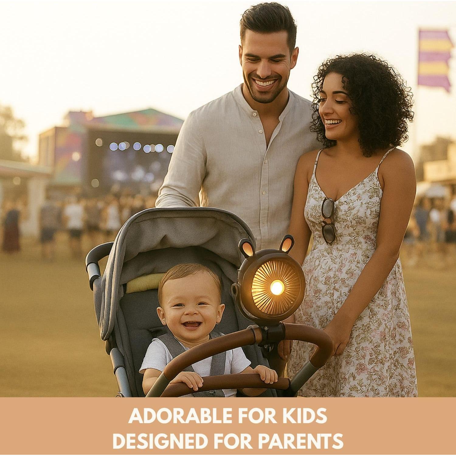 Ventilador Portátil Clip-On Genérico para Cochecito Negro