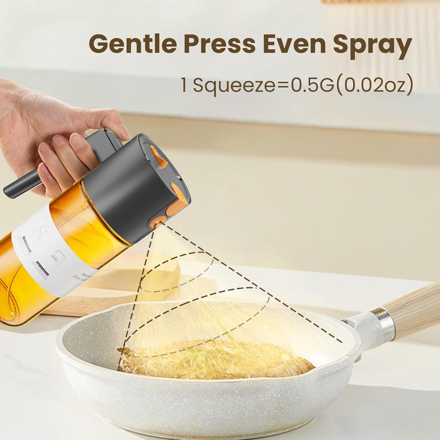 Rociador de Aceite de Oliva LAKUMIQI 500ml 2 en 1 a Prueba de Fugas