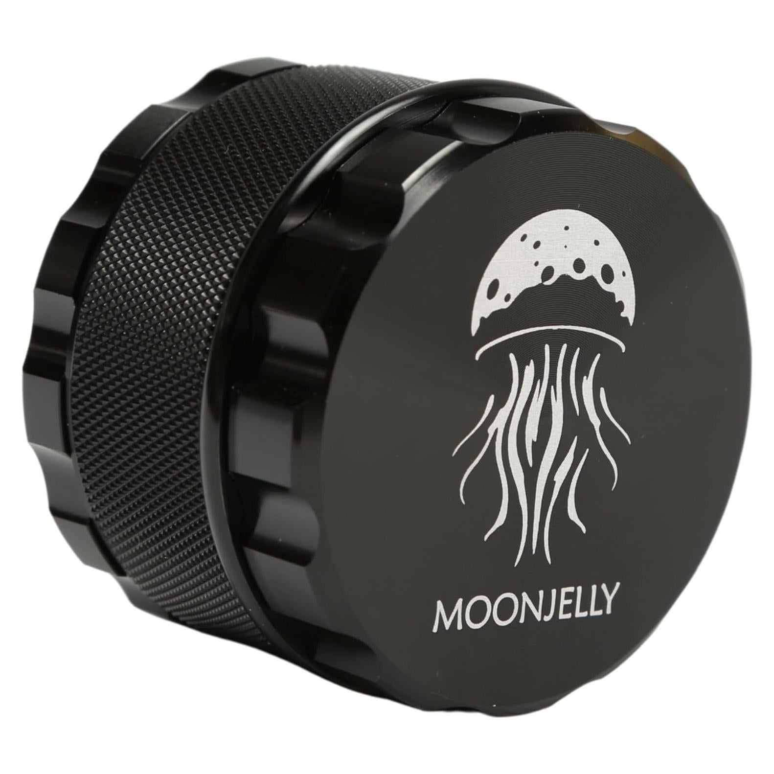 Grinder Manual MOONJELLY 2.5" Aluminio Negro con Giro Rápido