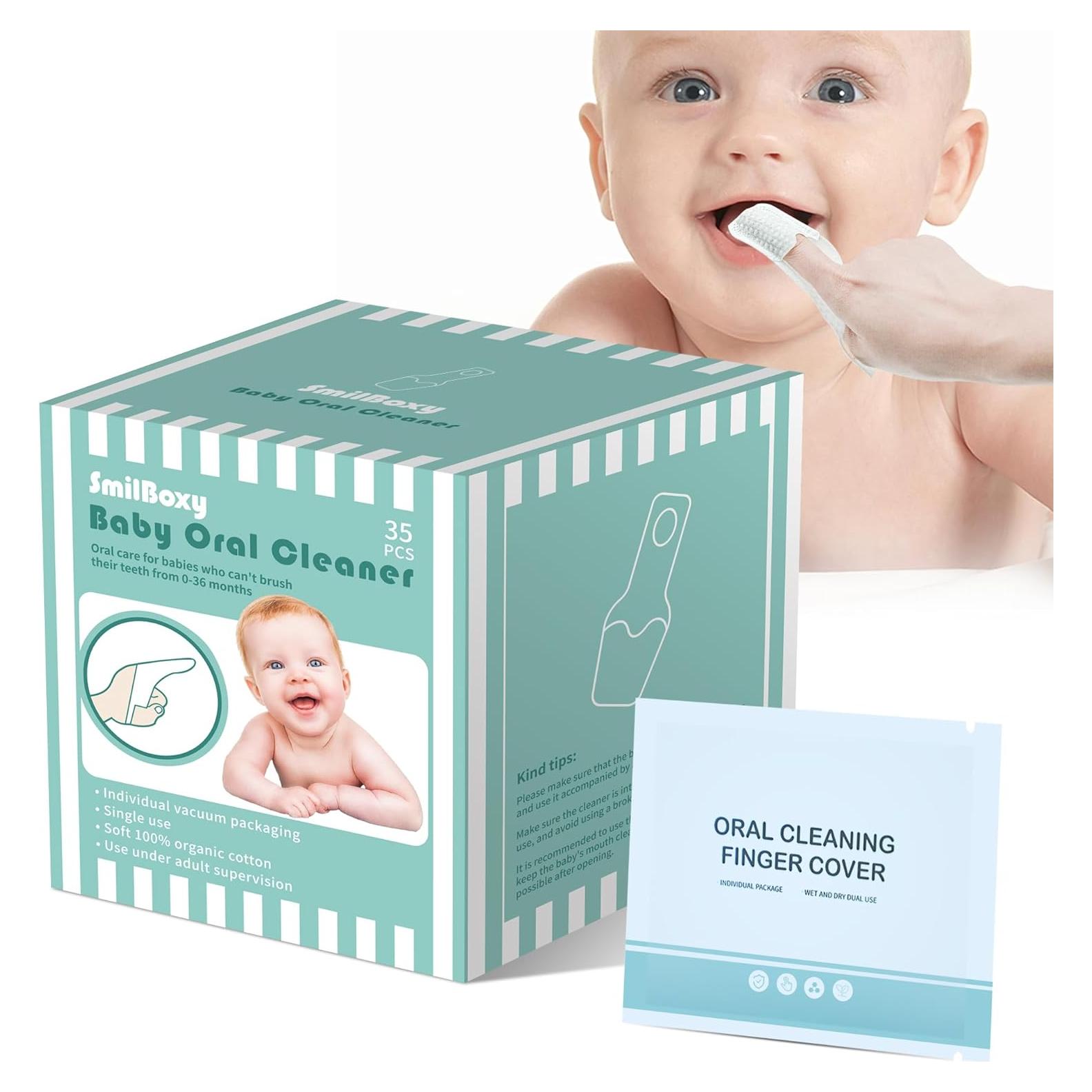 35 Fundas Limpiadoras para Dedos Bebés SmilBoxy - Cuidado Oral