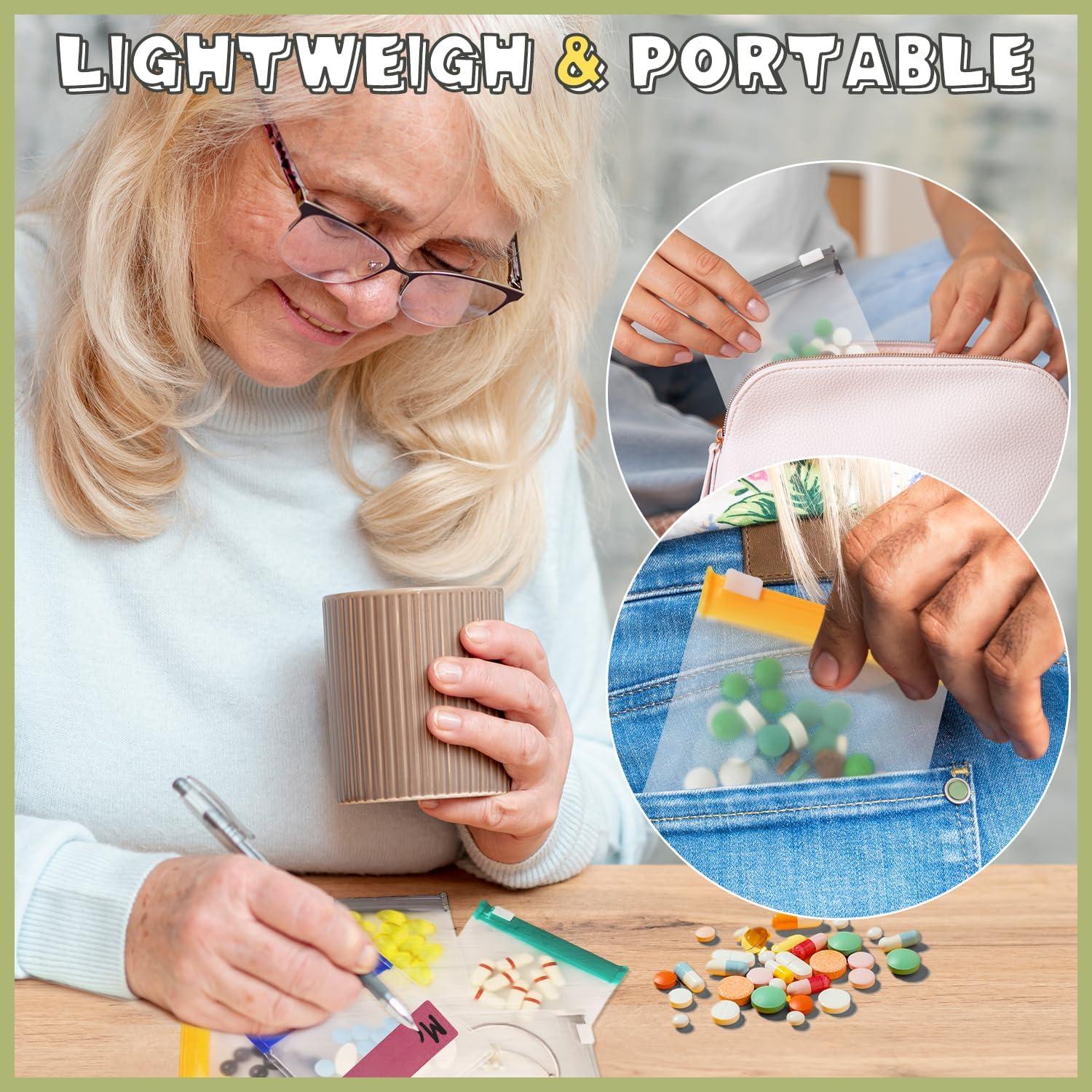 Set de 21 Bolsas Reutilizables para Pastillas Mlurcu con Etiquetas