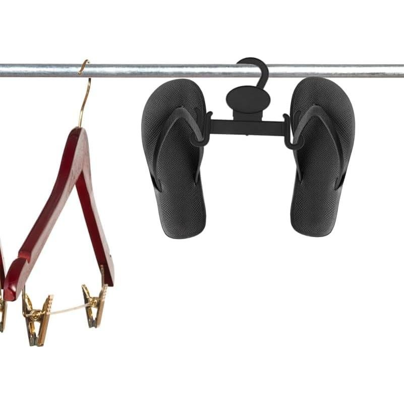 Ganchos para Zapatos Unomor 30 Pcs Plástico Negro Ahorra Espacio