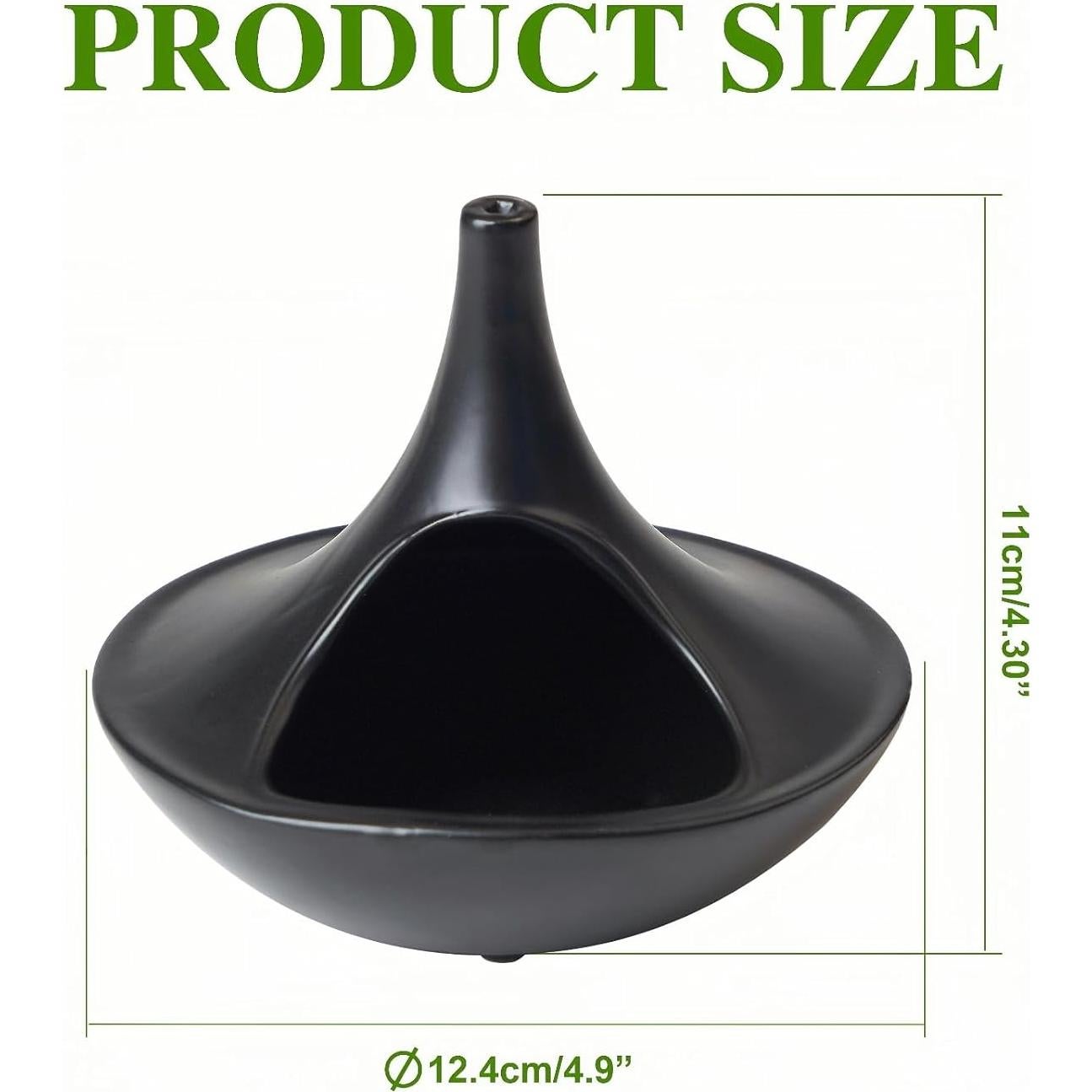 Soporte de Incienso Cerámica GRAMSTORMAX Chimenea Negra 4 en 1