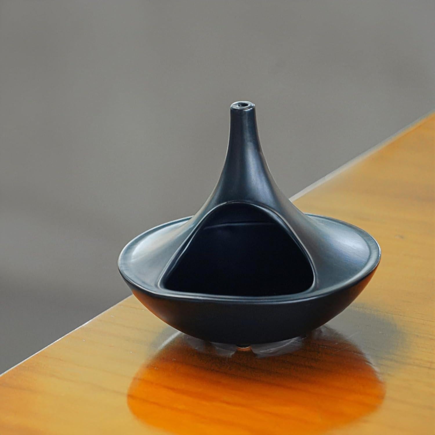 Soporte de Incienso Cerámica GRAMSTORMAX Chimenea Negra 4 en 1