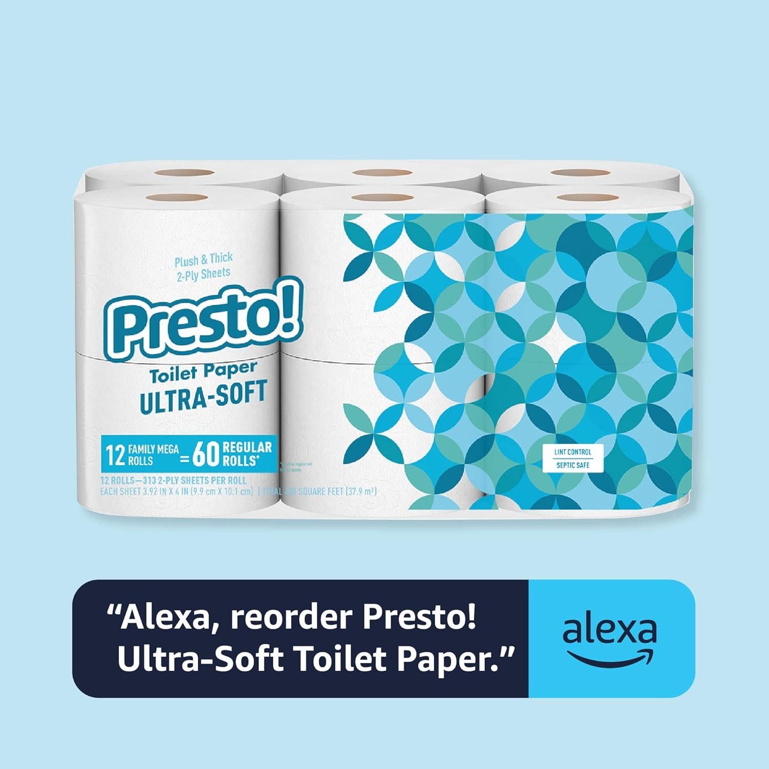 Papel Higiénico Ultra Suave Presto! Amazon 12 Mega Rollos