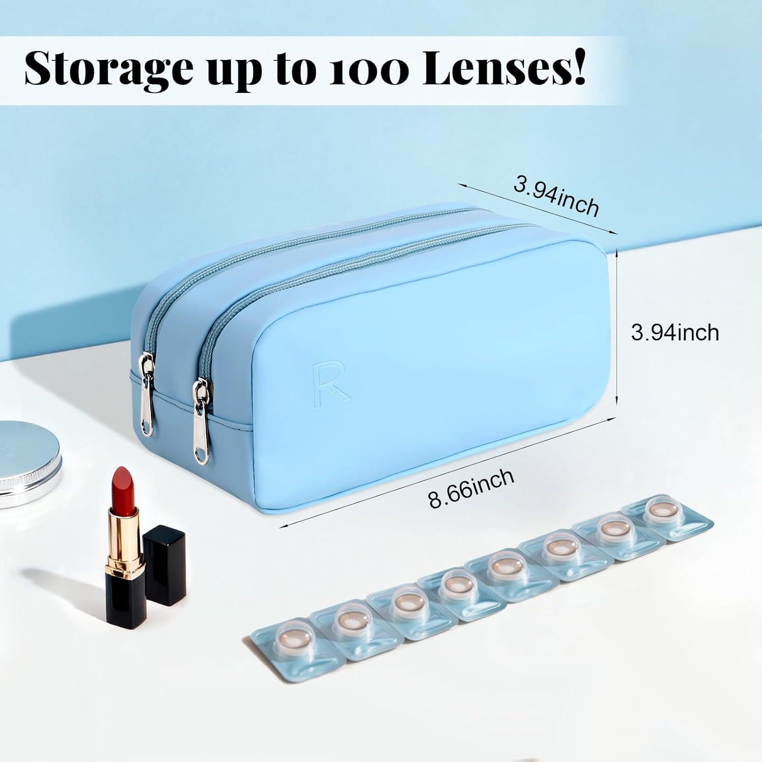 Estuche Organizador de Lentes de Contacto Diario Azul - 100 Lentes