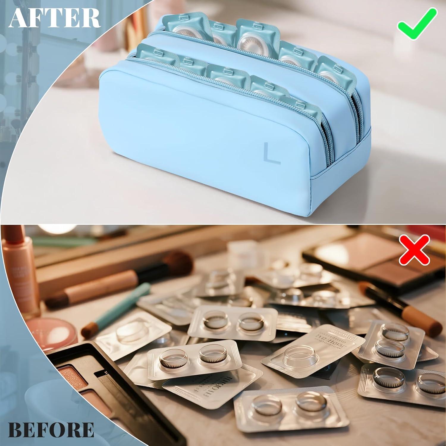 Estuche Organizador de Lentes de Contacto Diario Azul - 100 Lentes