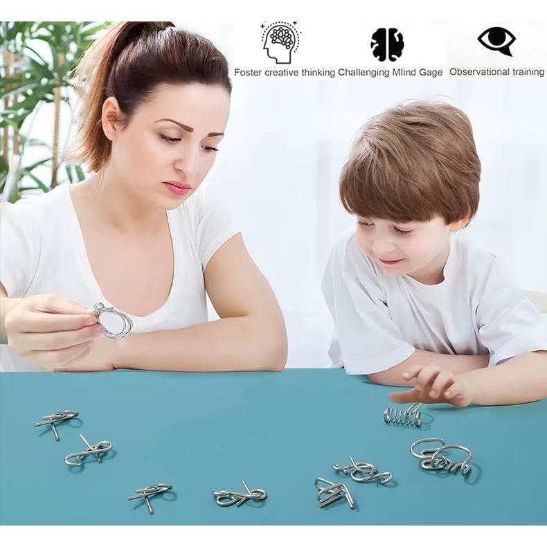 Juego de Rompecabezas de Alambre Metálico AUKEXIY 24 Piezas